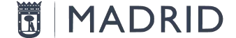 A black and white photo of a logo for madrid.